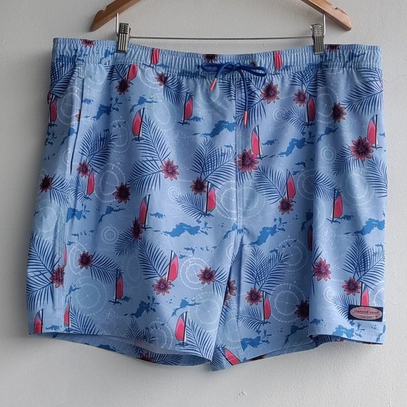 Vineyard Vines Other - Vineyard Vines Swim Trunk Shorts Size XXL 2XL Men 7ins BVI Map Cloud Blu…